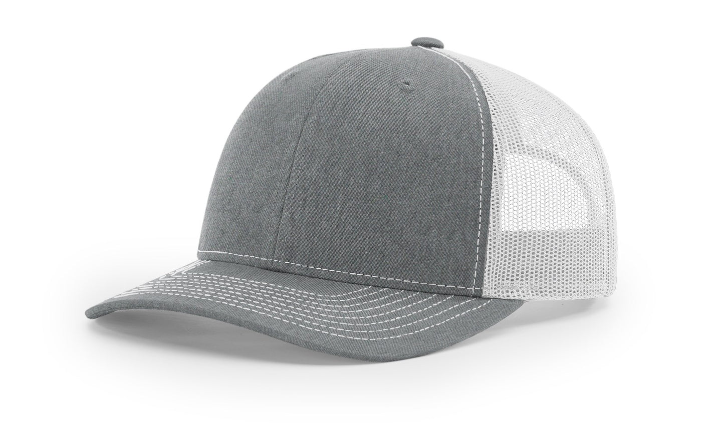 Richardson 112 Classic Trucker Snapback Cap-Two-Tone Colorways - Heather greyLt Grey