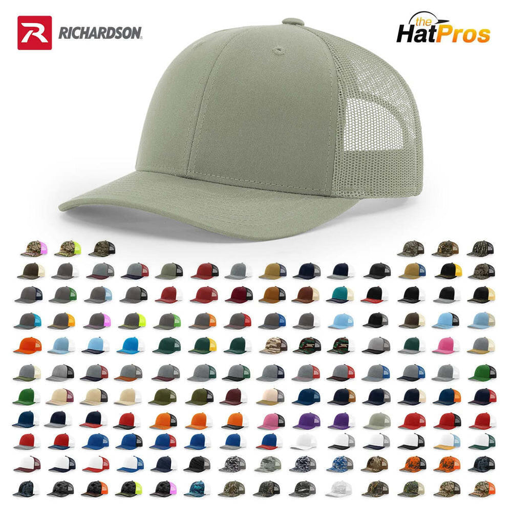 Richardson 112 Classic Trucker Snapback Cap-Solid Colorways Image 1