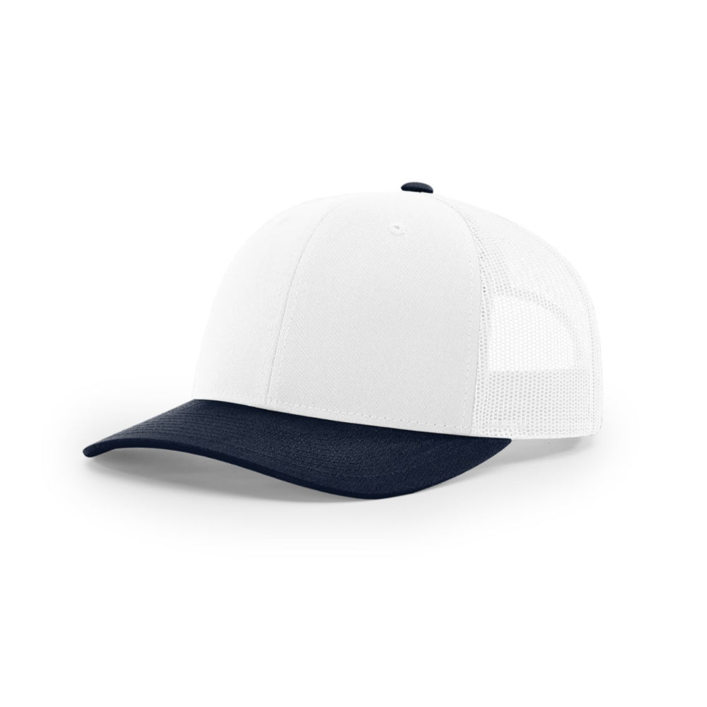 Richardson 112 Classic Trucker Snapback Cap Two Tone Cmb White/Navy