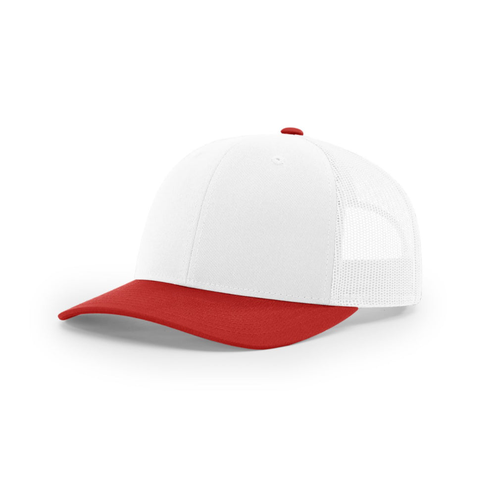 Richardson 112 Classic Trucker Snapback Cap Two Tone Cmb White/Red