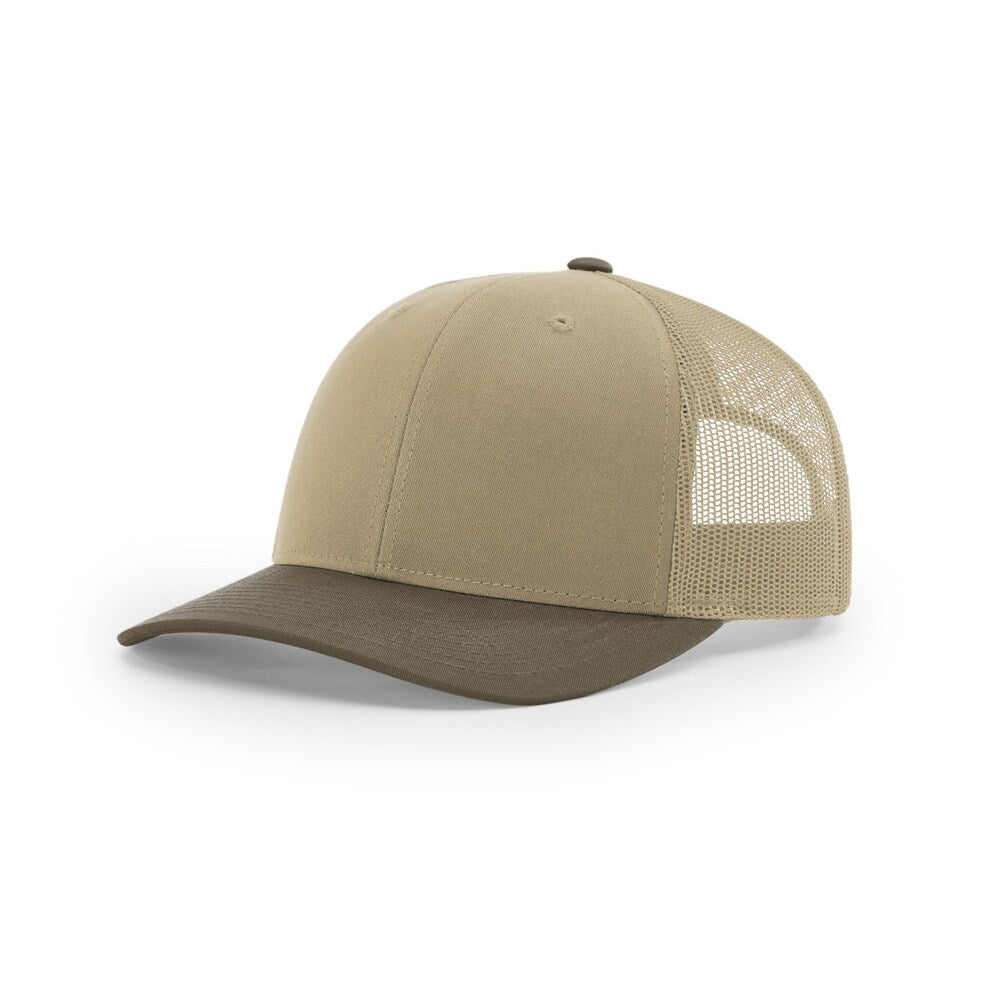 Richardson 112 Classic Trucker Snapback Cap-Two-Tone Colorways-Khaki Chocolate