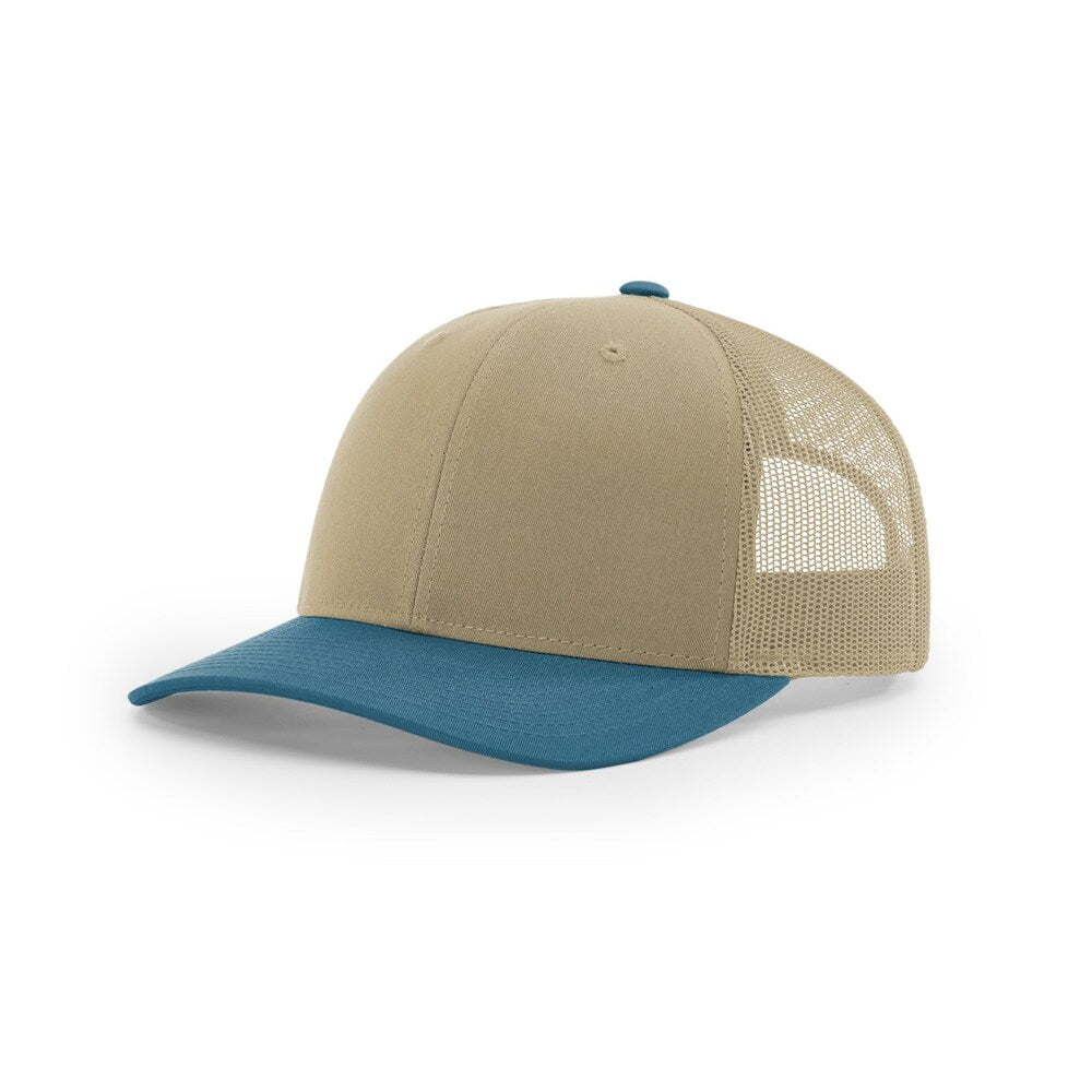 Richardson 112 Classic Trucker Snapback Cap-Two-Tone Colorways-Khakhi Legion Blue