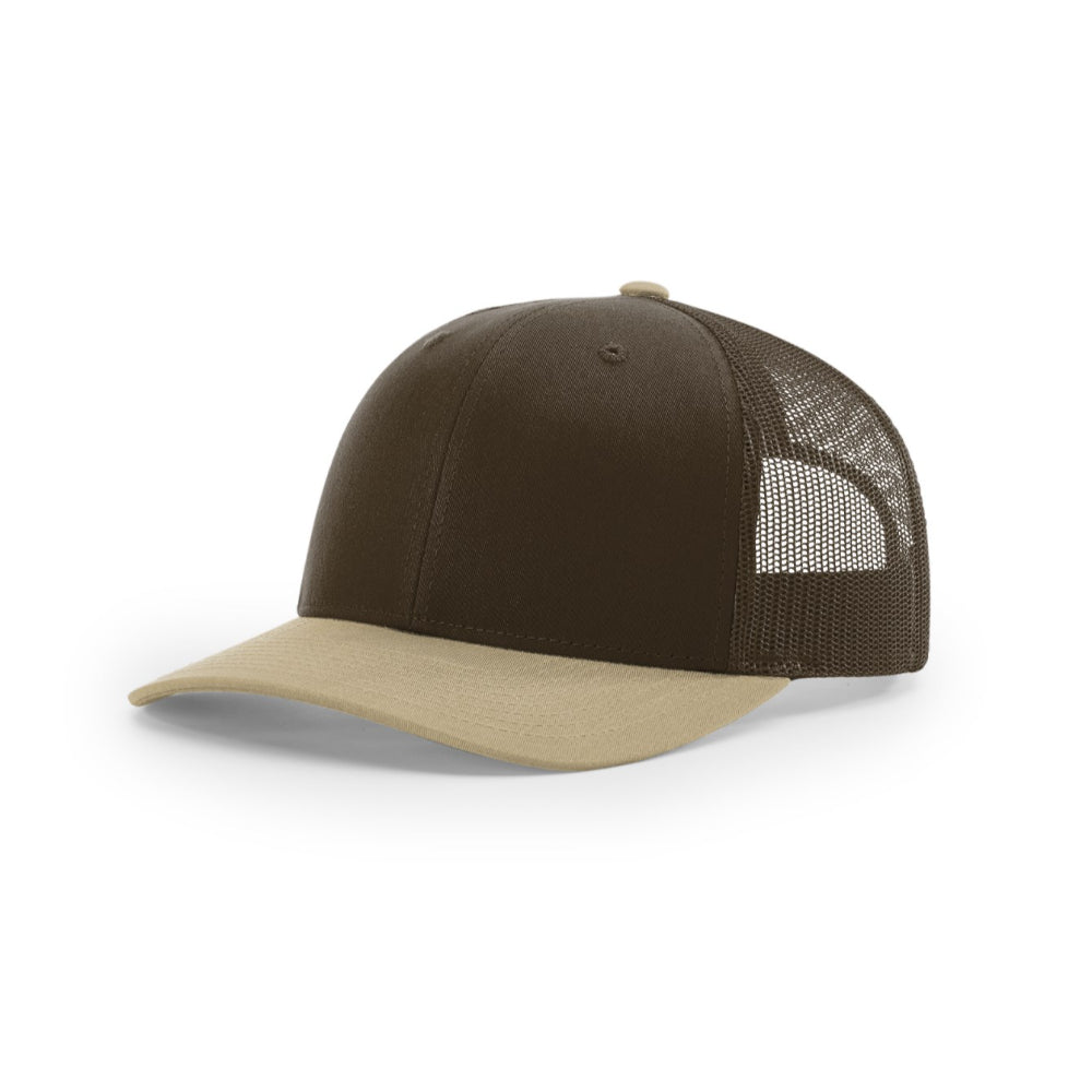 Richardson 112 Classic Trucker Snapback Cap Two Tone CMB Brown Khaki