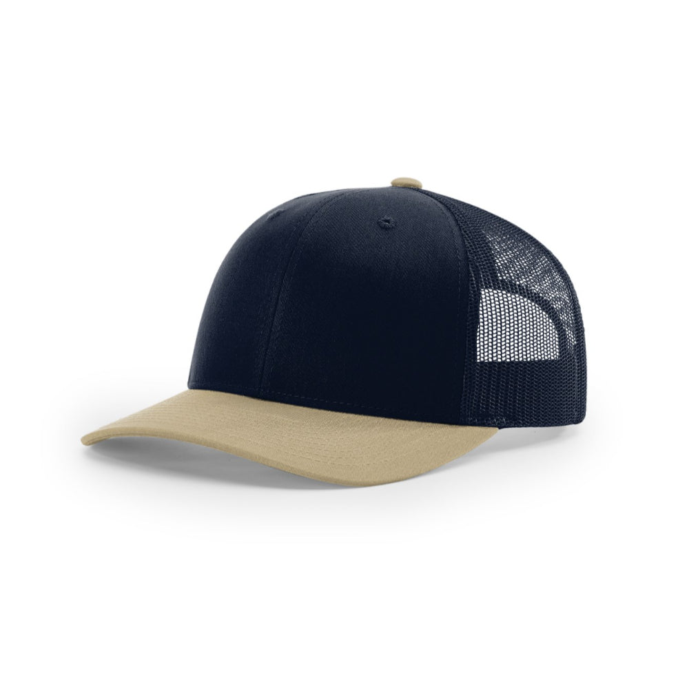 Richardson 112 Classic Trucker Snapback Cap Two Tone CMB Navy Khaki