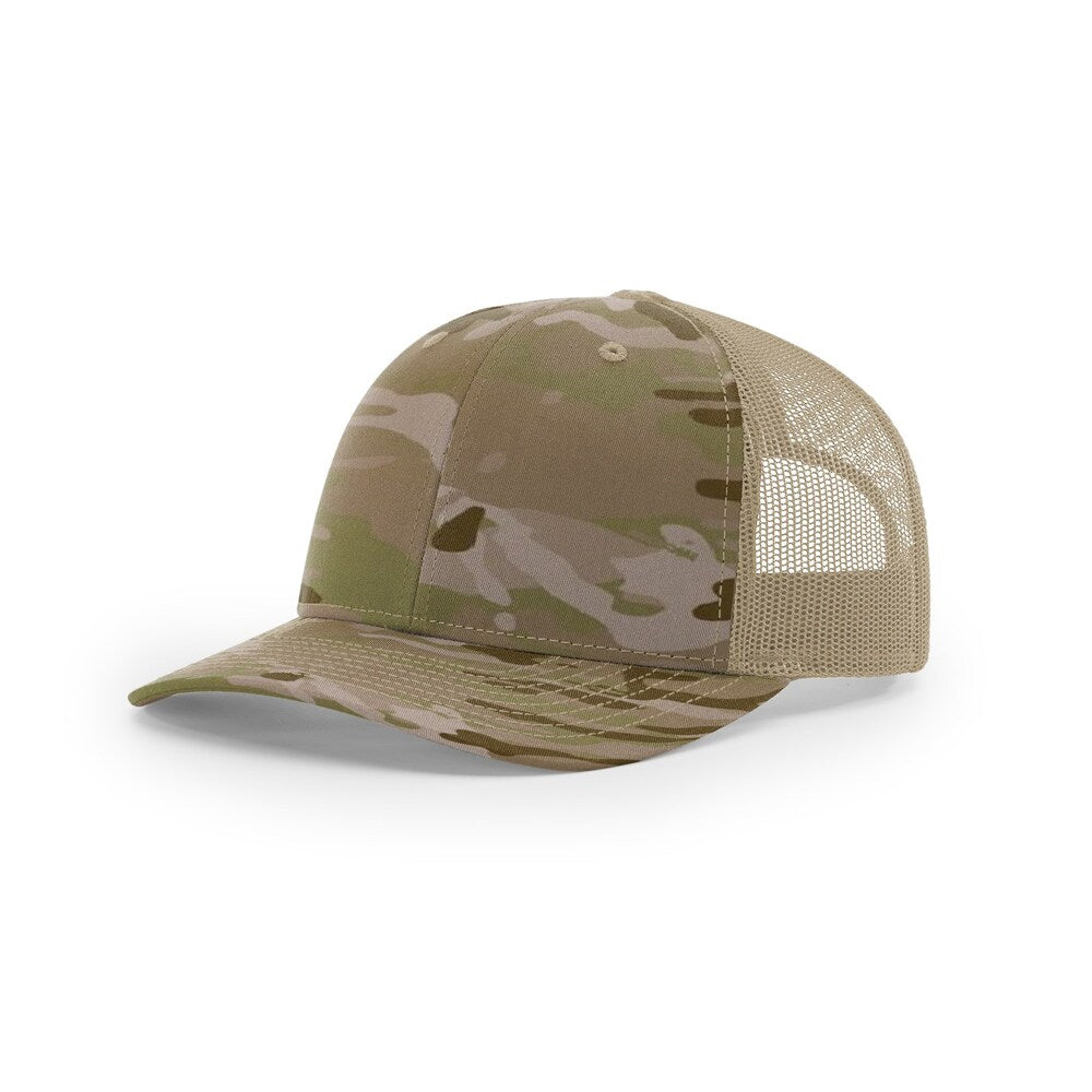 Richardson 112T/PT Tactical Trucker Snapback Hat |No Button Crown, MultiCam Prints OSFM  16