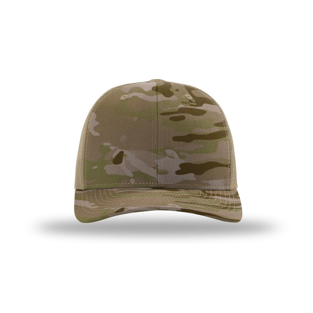 Richardson 112T/PT Tactical Trucker Snapback Hat |No Button Crown, MultiCam Prints OSFM  17
