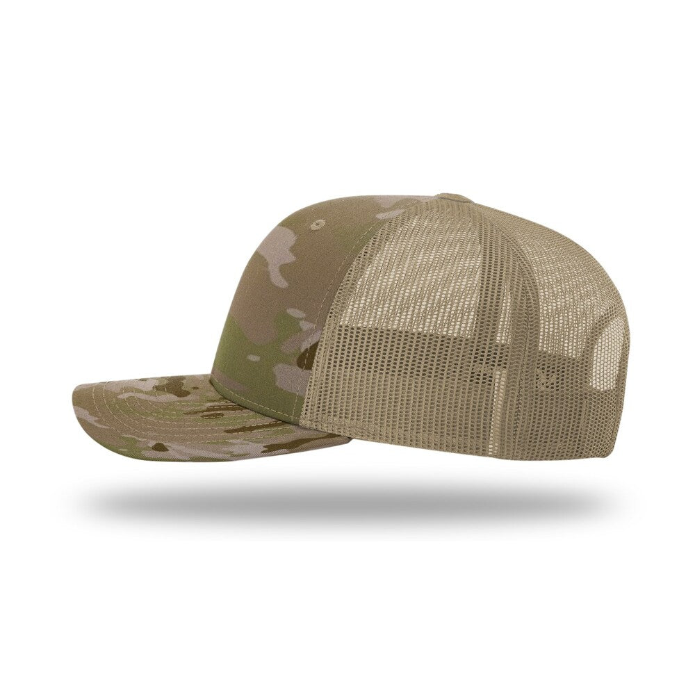 Richardson 112T/PT Tactical Trucker Snapback Hat |No Button Crown, MultiCam Prints OSFM  18