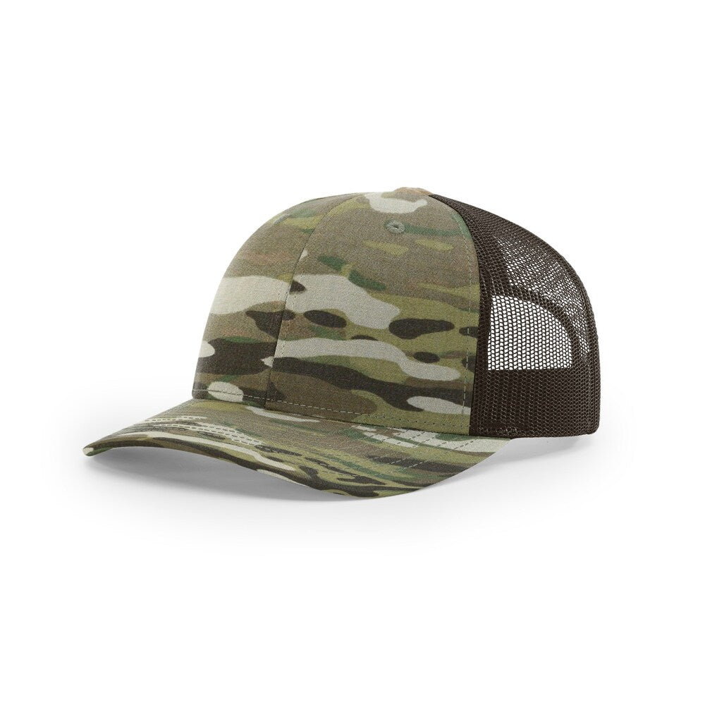 Richardson 112T/PT Tactical Trucker Snapback Hat |No Button Crown, MultiCam Prints OSFM  26