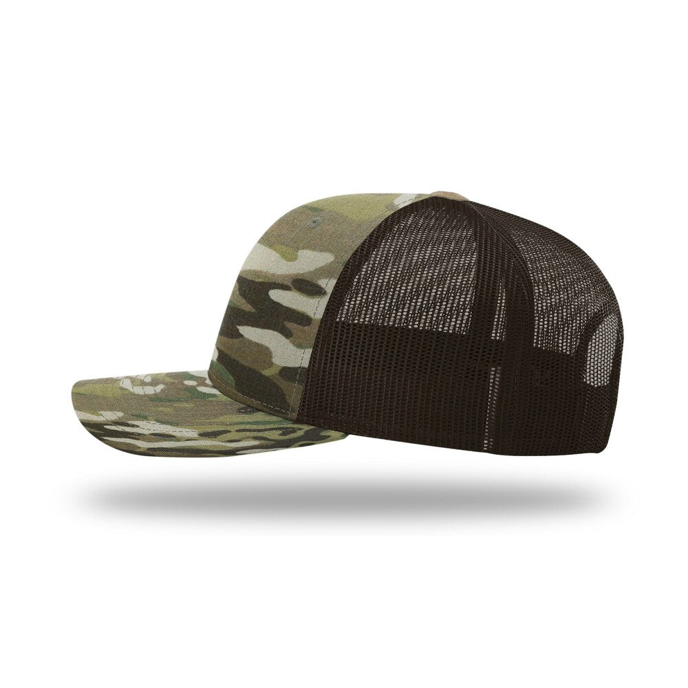 Richardson 112T/PT Tactical Trucker Snapback Hat |No Button Crown, MultiCam Prints OSFM  28