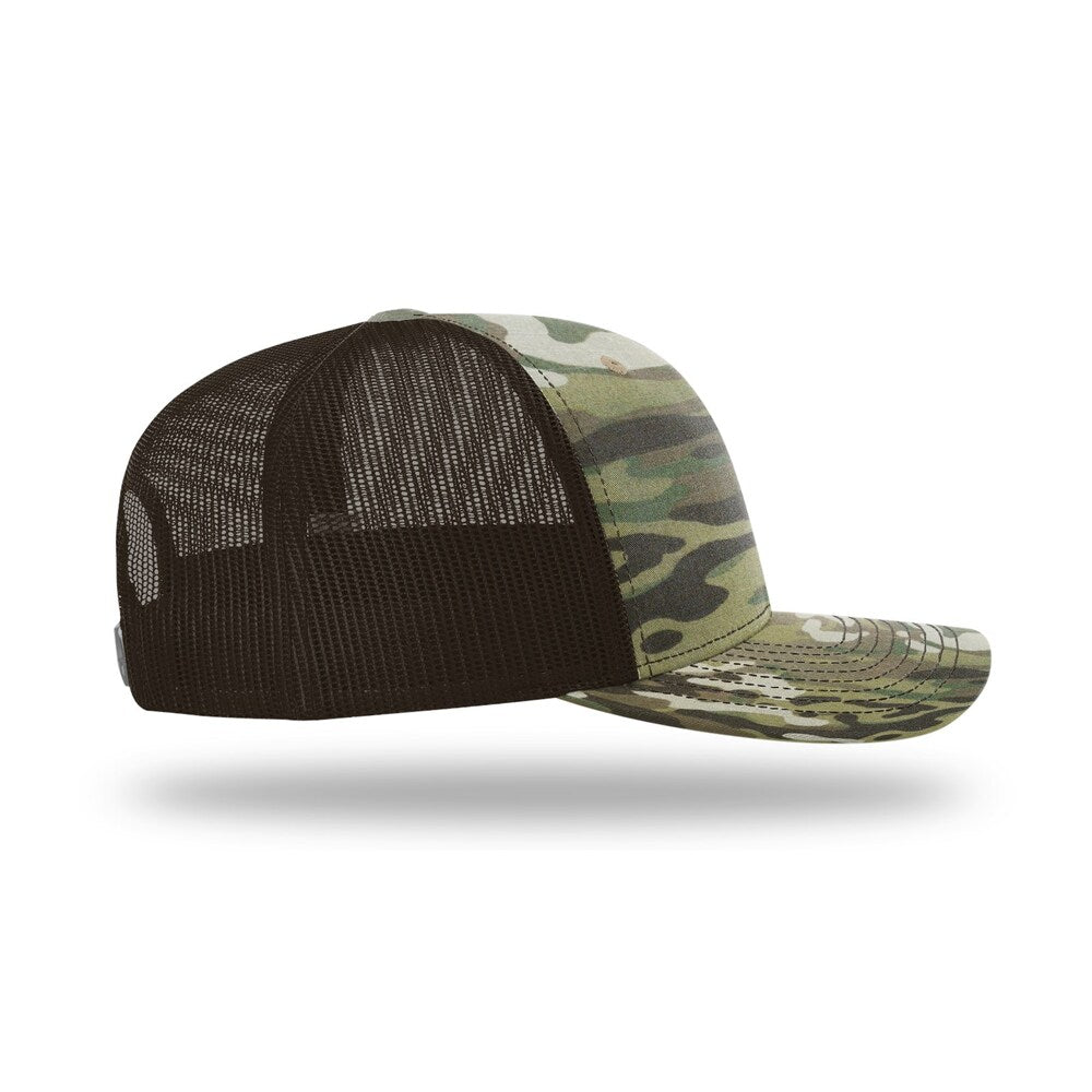 Richardson 112T/PT Tactical Trucker Snapback Hat |No Button Crown, MultiCam Prints OSFM  29