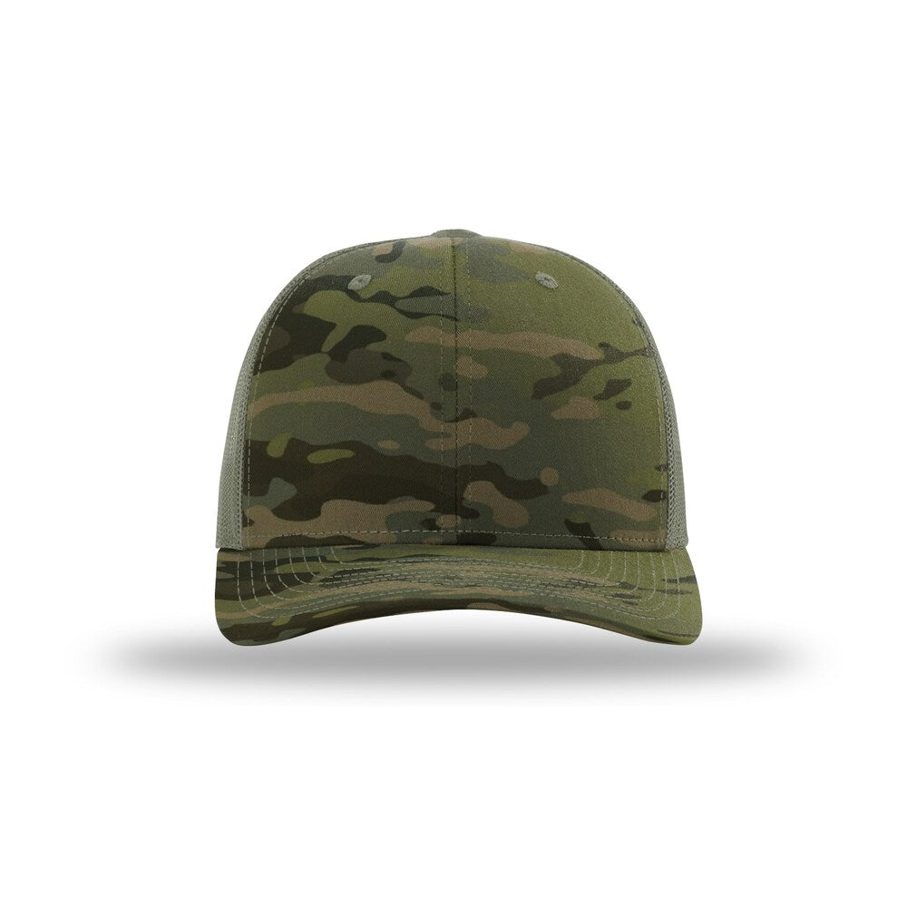 Richardson 112T/PT Tactical Trucker Snapback Hat |No Button Crown, MultiCam Prints OSFM  32