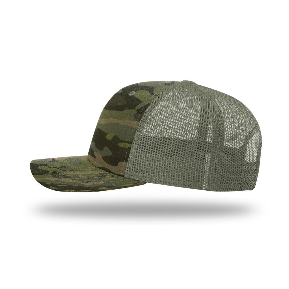 Richardson 112T/PT Tactical Trucker Snapback Hat |No Button Crown, MultiCam Prints OSFM  33