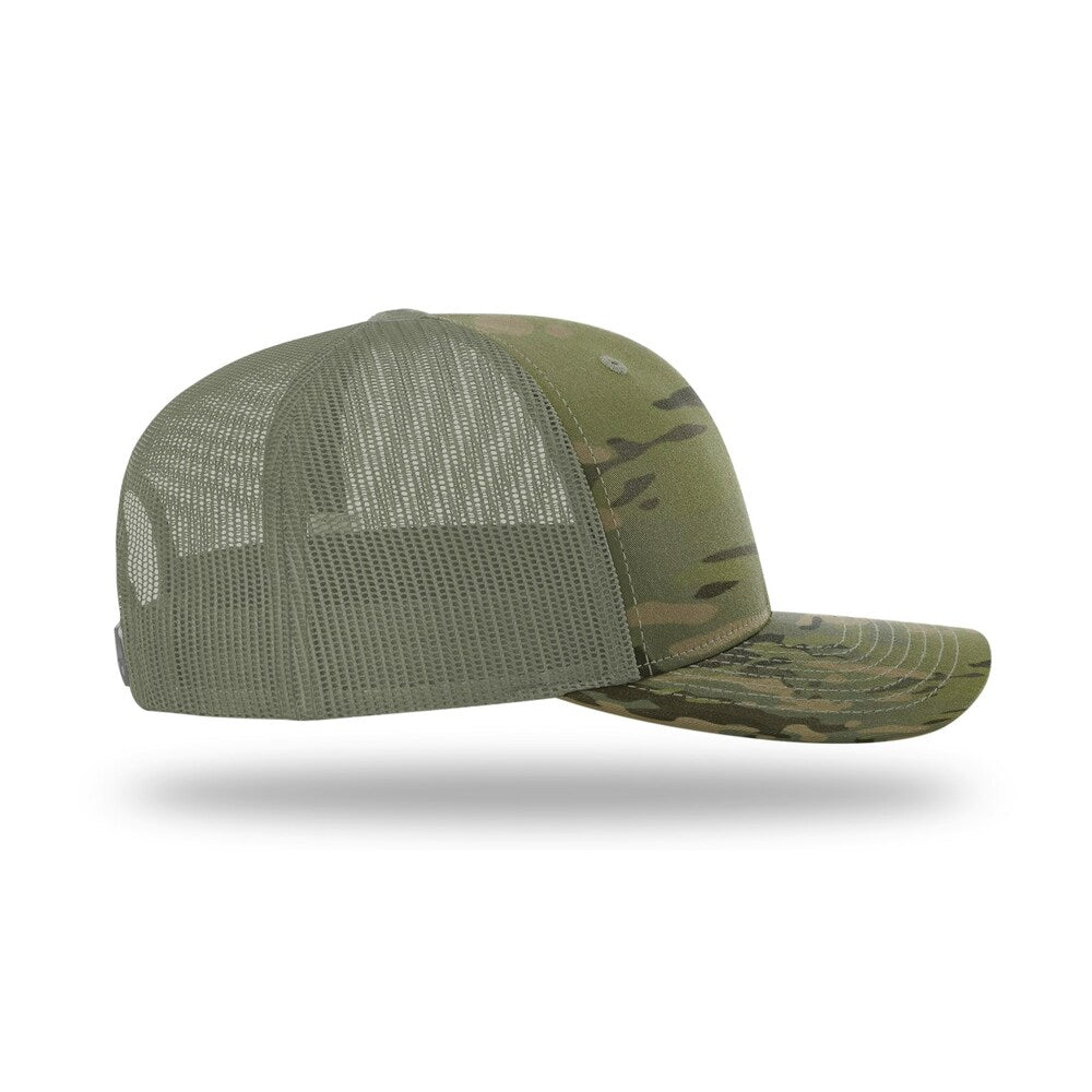 Richardson 112T/PT Tactical Trucker Snapback Hat |No Button Crown, MultiCam Prints OSFM  34