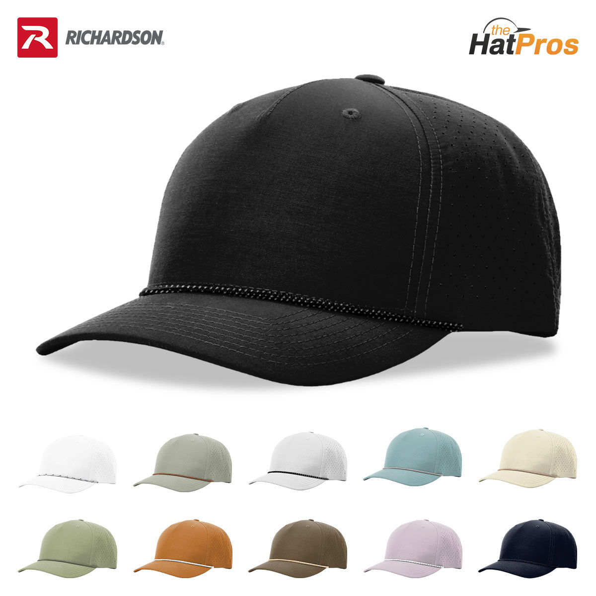 Richardson 355 Laser Perforated 5panel Trucker Snapback Hat OSFM