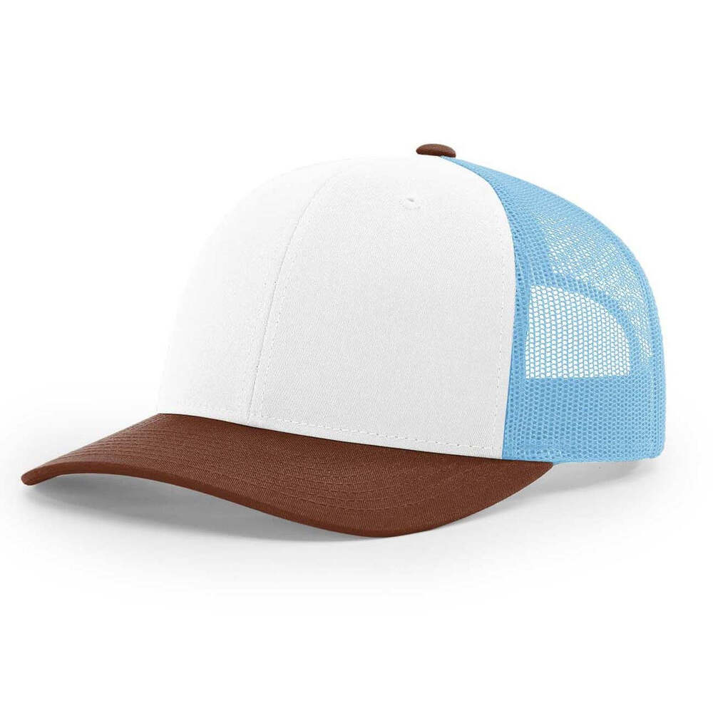 115 Richardson Cap Low Pro Trucker-White/Columbia Blue/Brown