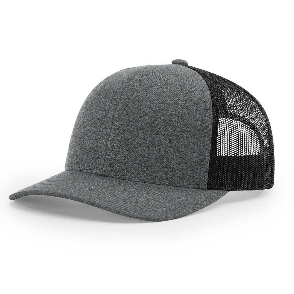 115CH Richardson Cap Low Pro Trucker Black Heather/Black