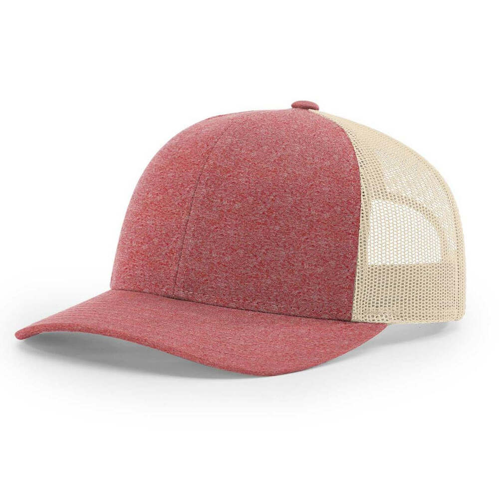 115CH Richardson Cap Low Pro Trucker-Red Heather/Birch 1