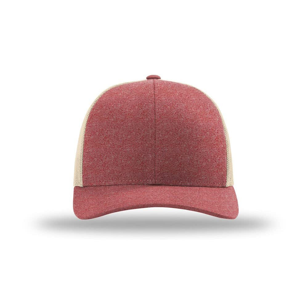 115CH Richardson Cap Low Pro Trucker-Red Heather/Birch 2