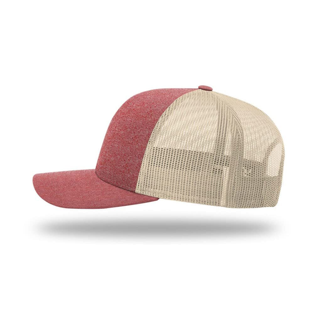 115CH Richardson Cap Low Pro Trucker-Red Heather/Birch 3