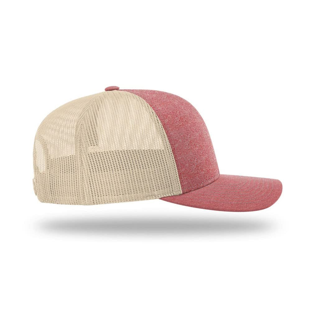 115CH Richardson Cap Low Pro Trucker-Red Heather/Birch 4