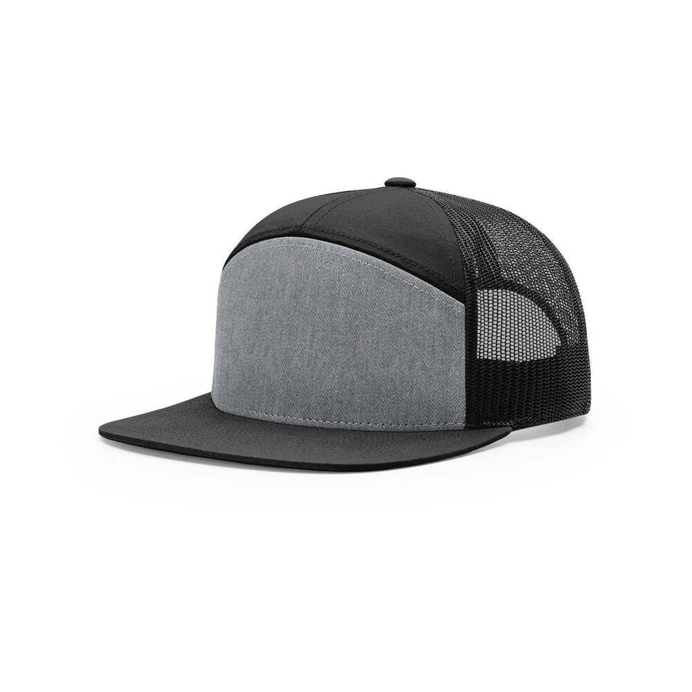 168 Richardson 7-Panel Trucker Cap-Heather Grey/Black