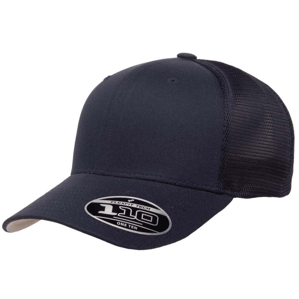 Flexfit 110 Trucker Mesh Snapback Cap-Navy