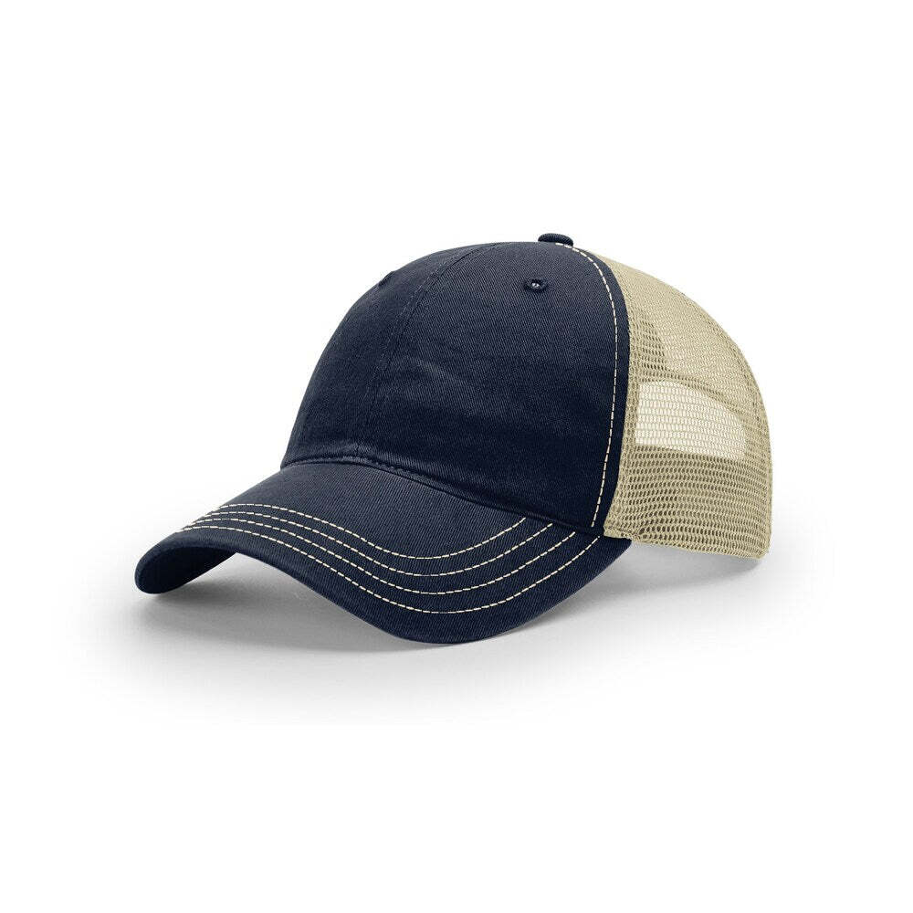 Richardson 111 Garment Washed Trucker-Navy/Khaki