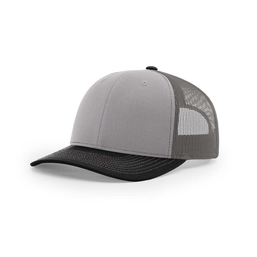 Richardson 112 Classic Trucker Snapback Cap-Tri-Tone Colorways-Grey/Charcoal/Black