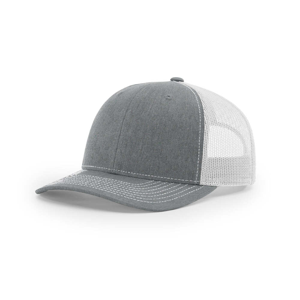 Richardson 112 Classic Trucker Snapback Cap-Tri-Tone Colorways-Heather Grey/Light Grey