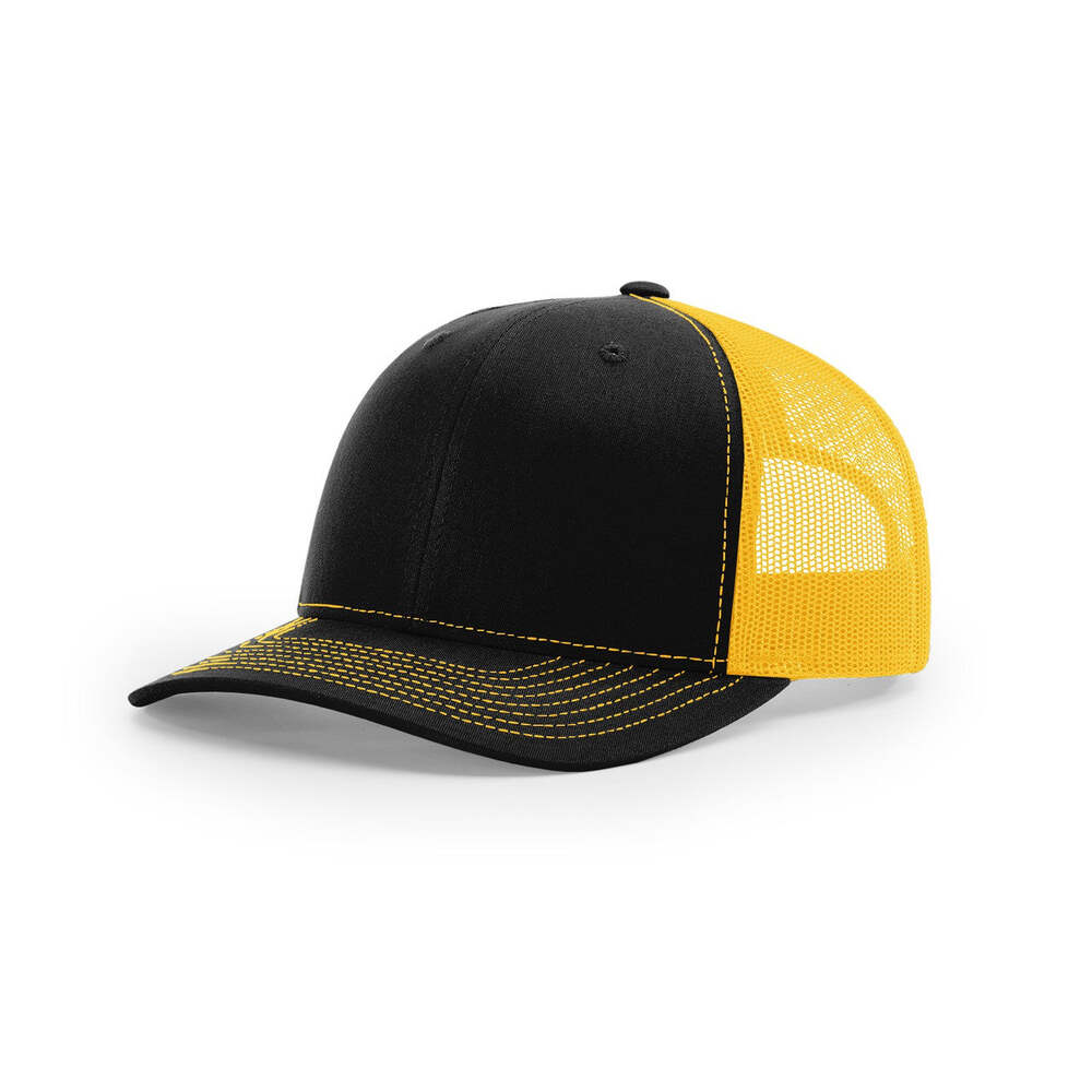 Richardson 112 Classic Trucker Snapback Cap-Two-Tone Colorways-Black/Gold