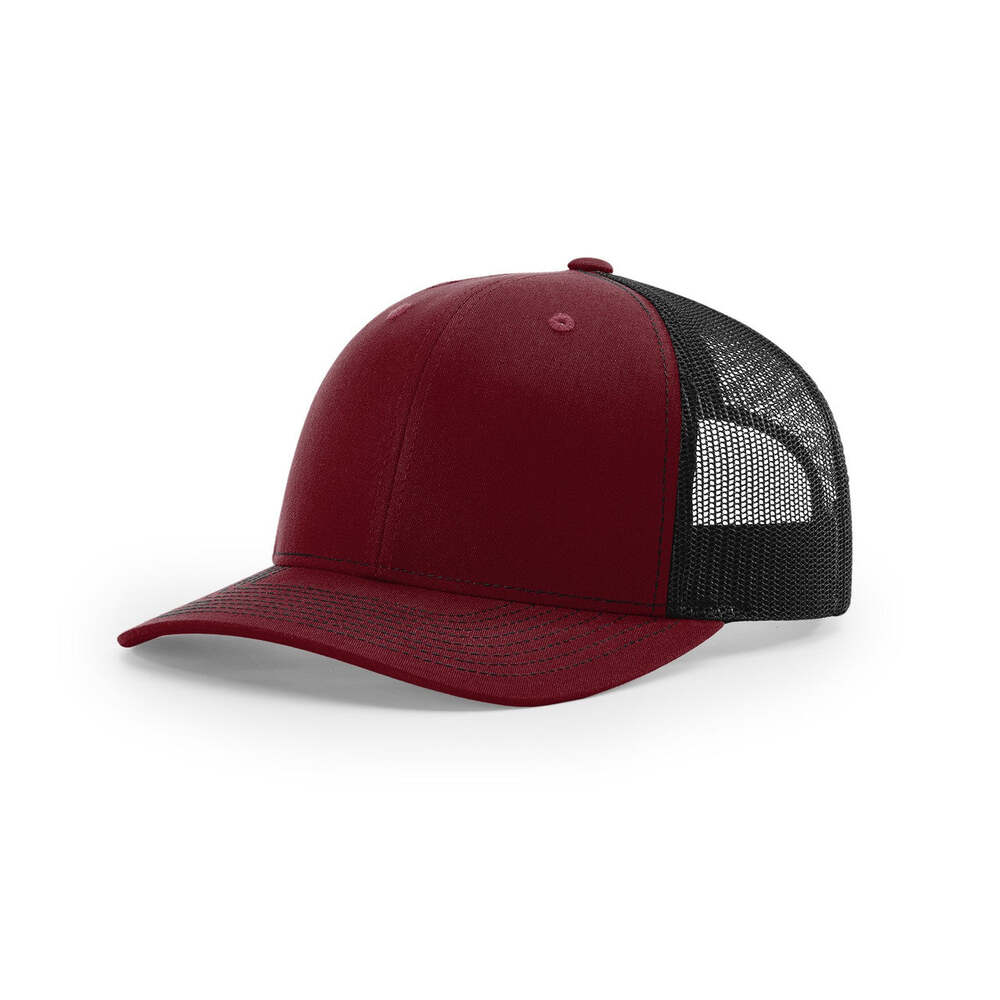 Richardson 112 Classic Trucker Snapback Cap-Two-Tone Colorways-Cardinal/Black
