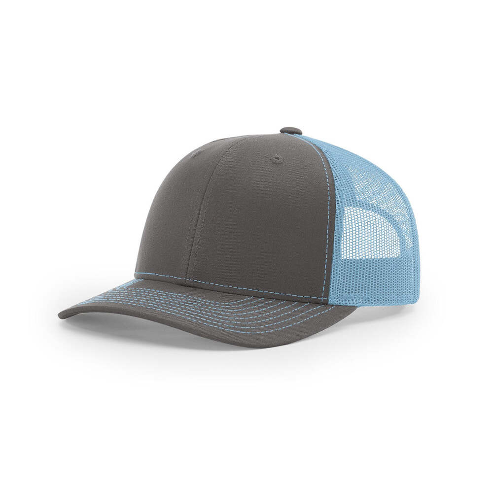 Richardson 112 Classic Trucker Snapback Cap-Two-Tone Colorways-Charcoal/Columbia Blue