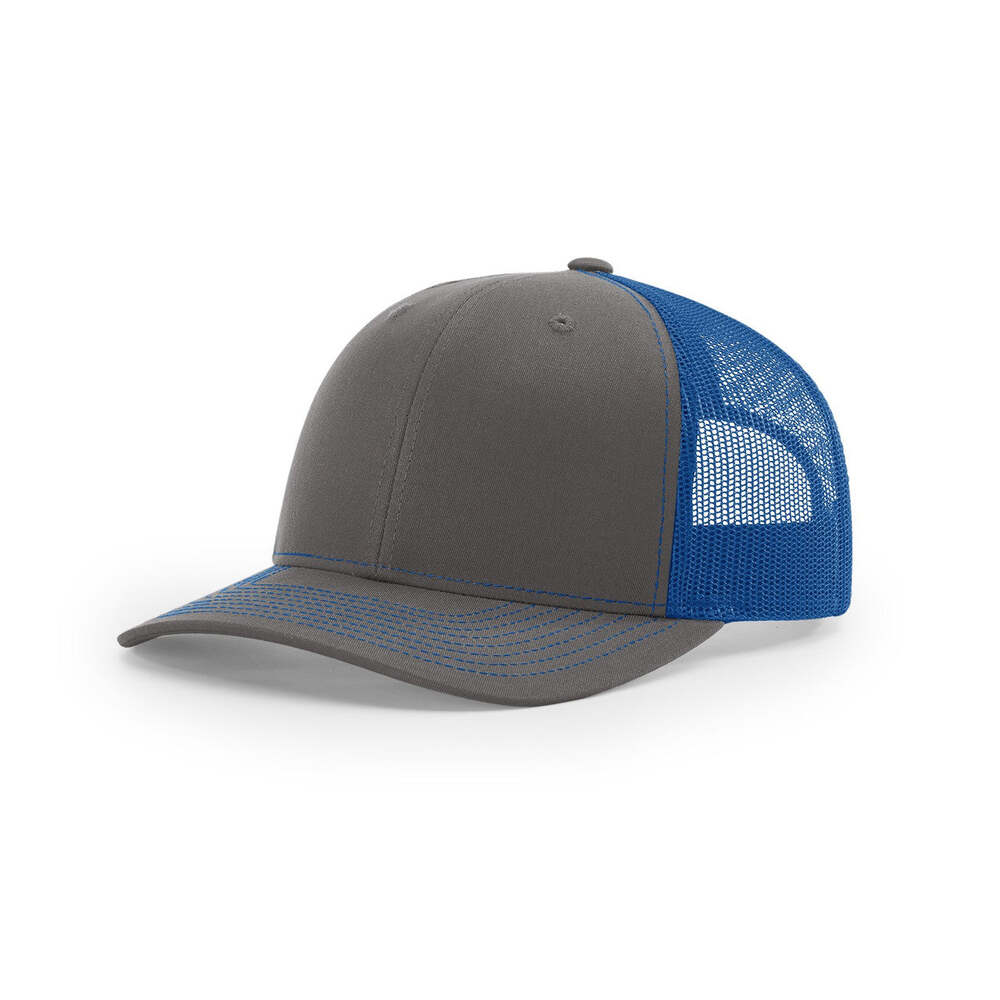 Richardson 112 Classic Trucker Snapback Cap-Two-Tone Colorways-Charcoal/Royal