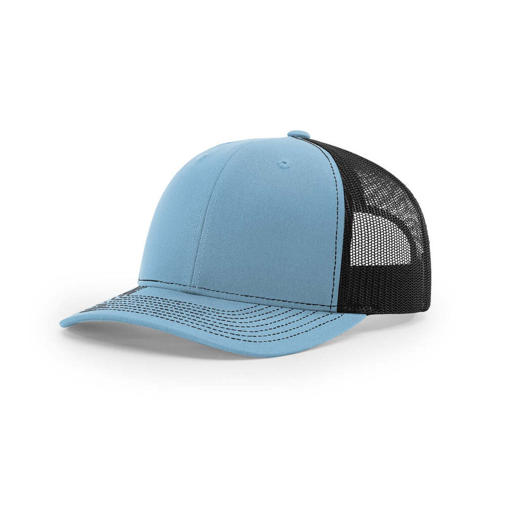 Richardson 112 Classic Trucker Snapback Cap-Two-Tone Colorways-Columbia Blue/Black