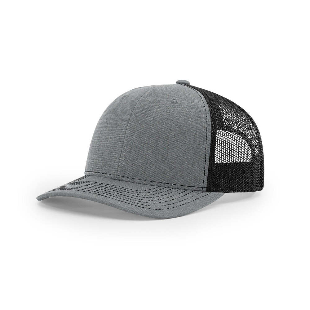 Richardson 112 Classic Trucker Snapback Cap-Two-Tone Colorways-Heather Grey/Black