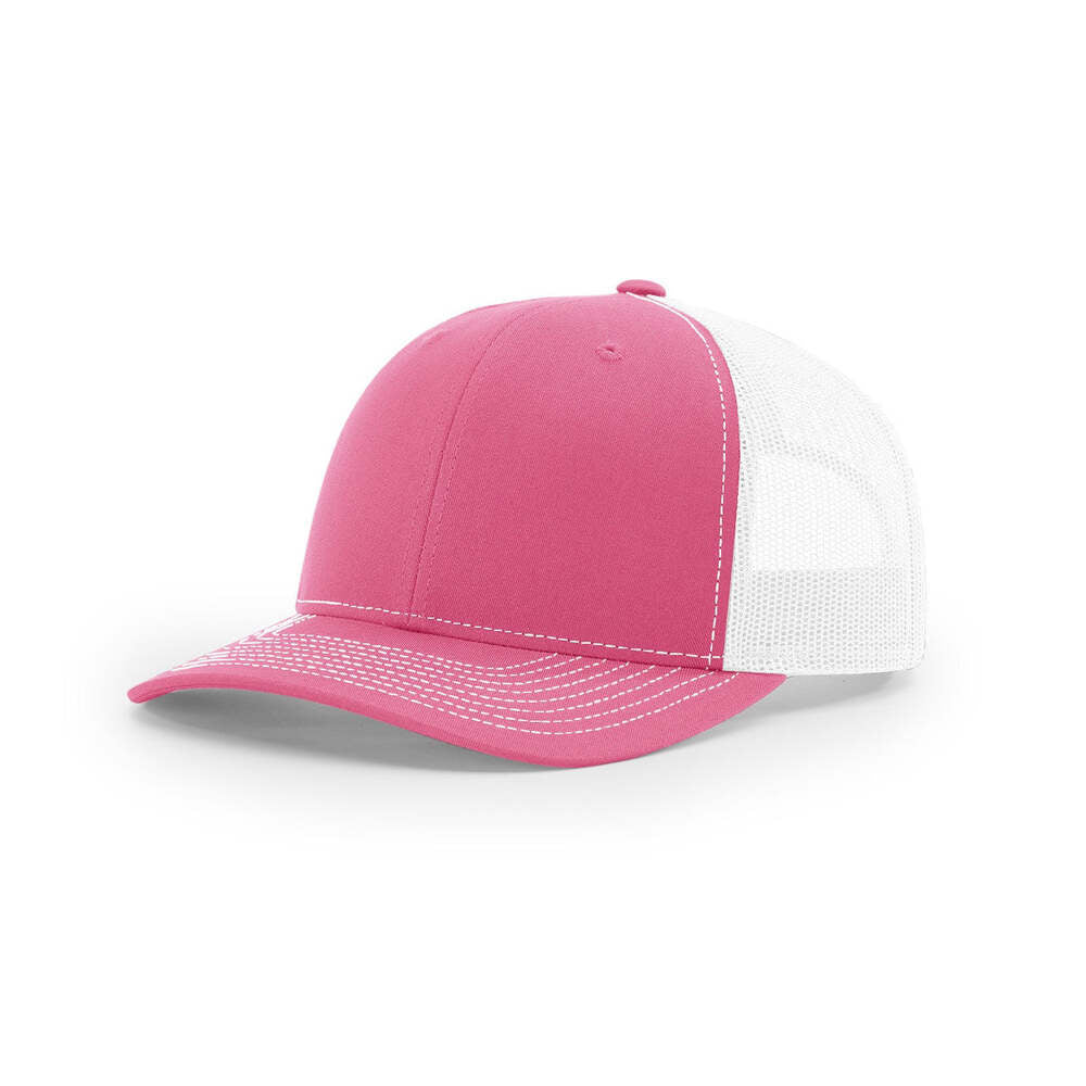 Richardson 112 Classic Trucker Snapback Cap-Two-Tone Colorways-Hot Pink/White