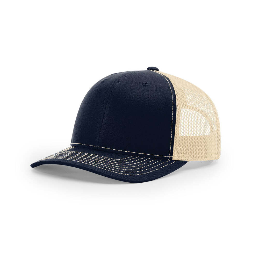 Richardson 112 Classic Trucker Snapback Cap-Two-Tone Colorways-Navy/Khaki