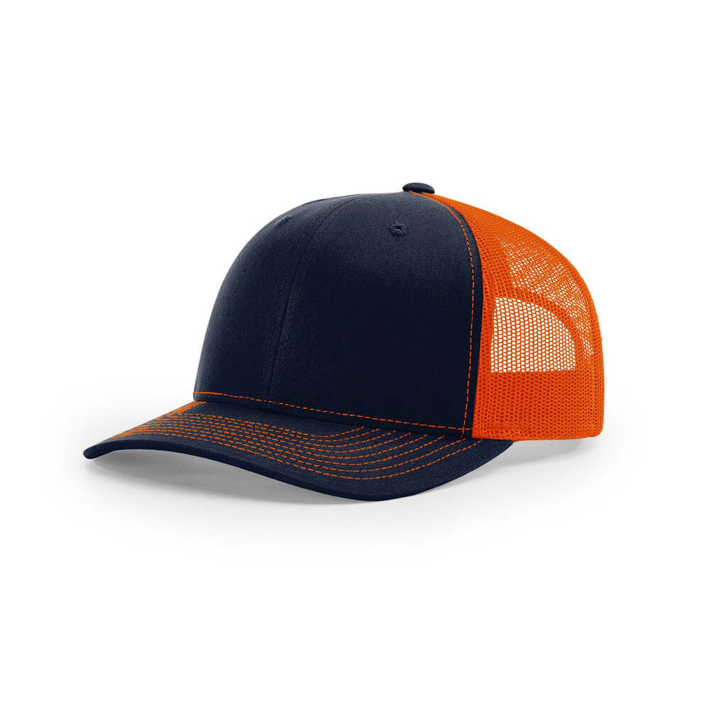 Richardson 112 Classic Trucker Snapback Cap-Two-Tone Colorways-Navy/Orange