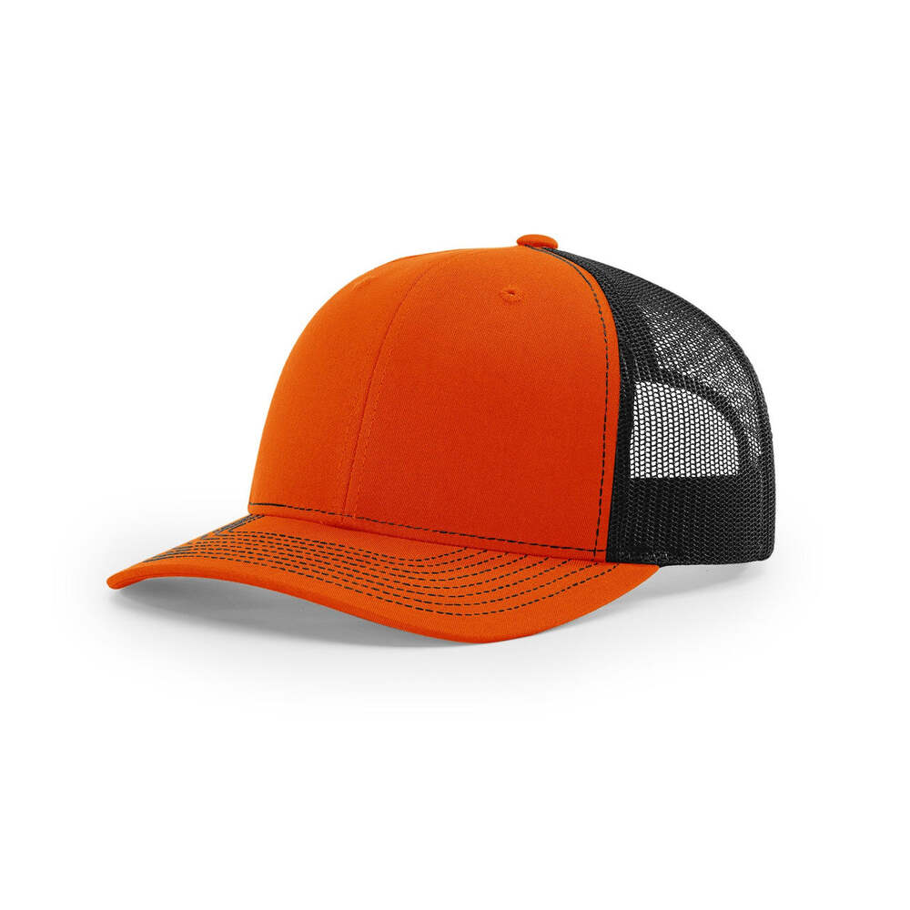 Richardson 112 Classic Trucker Snapback Cap-Two-Tone Colorways-Orange/Black