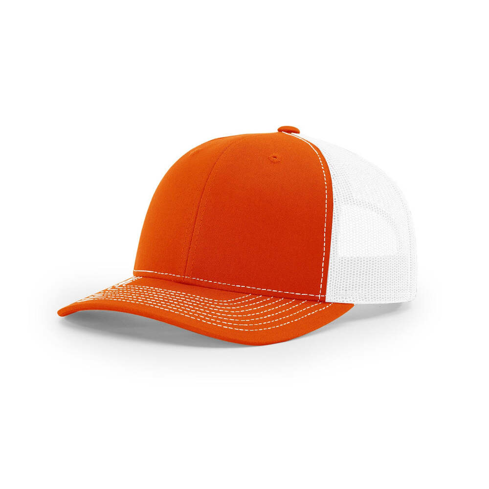 Richardson 112 Classic Trucker Snapback Cap-Two-Tone Colorways-Orange/White