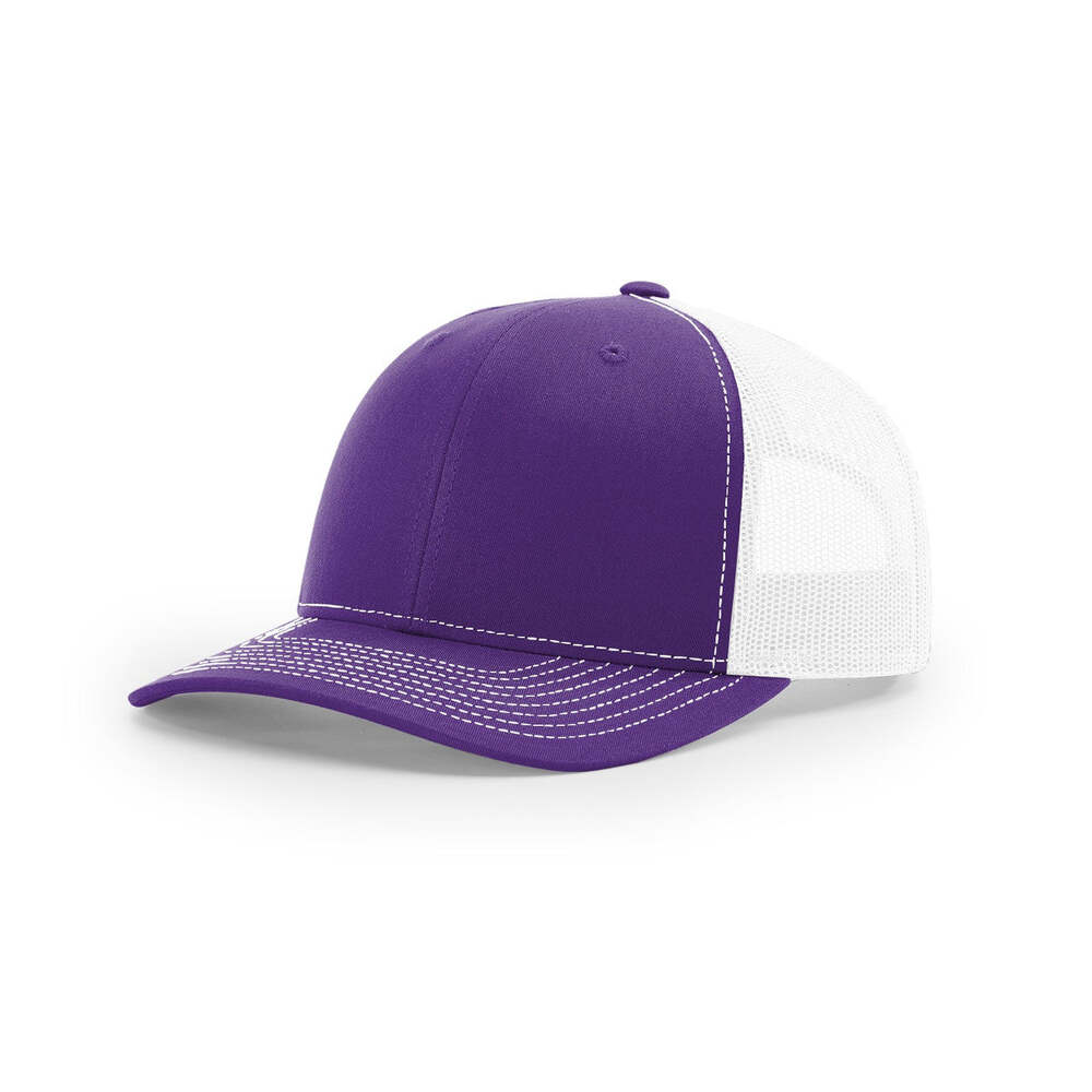 Richardson 112 Classic Trucker Snapback Cap-Two-Tone Colorways-Purple/White
