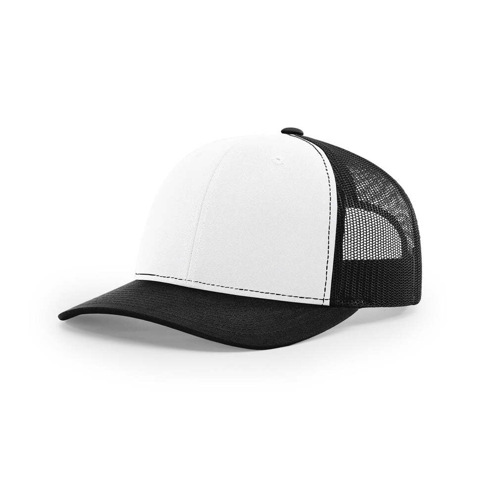 Richardson 112 Classic Trucker Snapback Cap-Two-Tone Colorways-White/Black