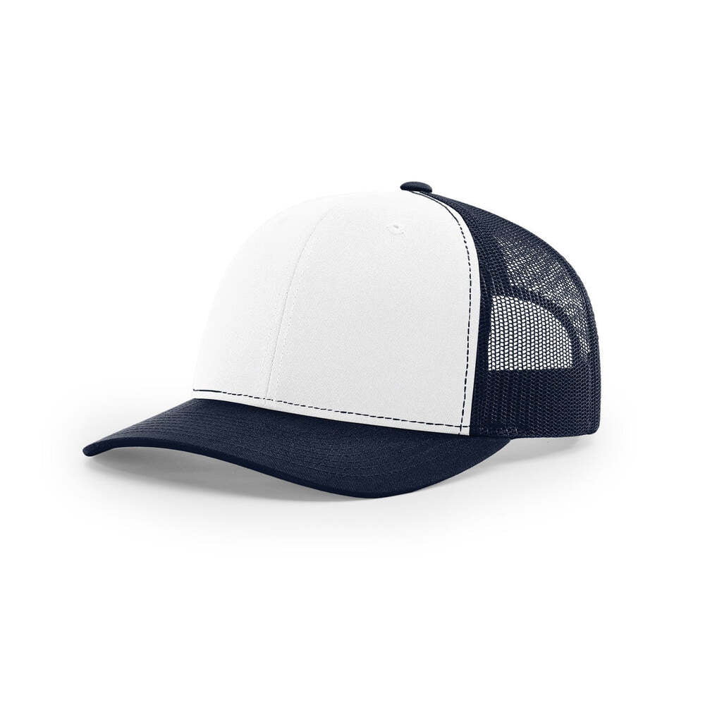 Richardson 112 Classic Trucker Snapback Cap-Two-Tone Colorways-White/Navy