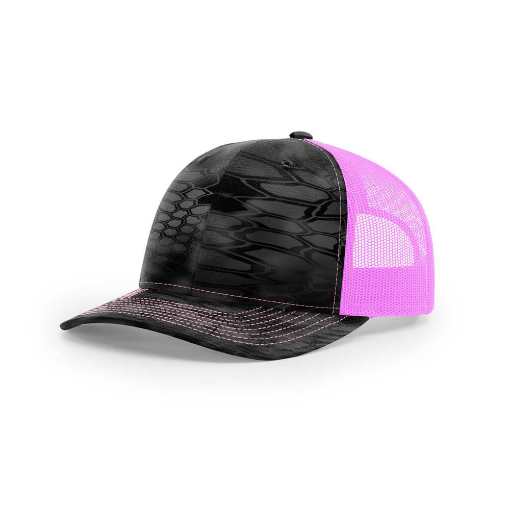Richardson 112P Printed Classic Trucker Cap-Kryptek Typhon/Neon Pink