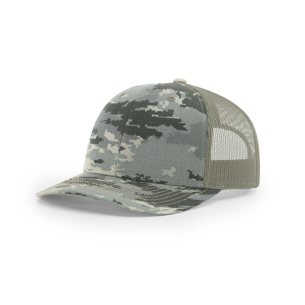 Richardson 112P Printed Classic Trucker Cap-Military Digital Camo/Light Green