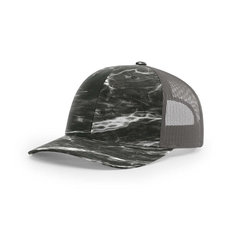 Richardson 112P Printed Classic Trucker Cap-Mossy Oak Elements Blacktip/Charcoal