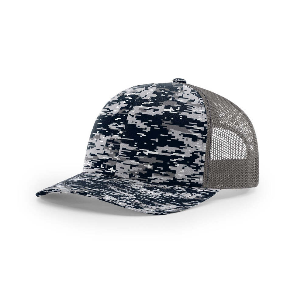 Richardson 112P Printed Classic Trucker Cap-Navy Digital Camo/Charcoal