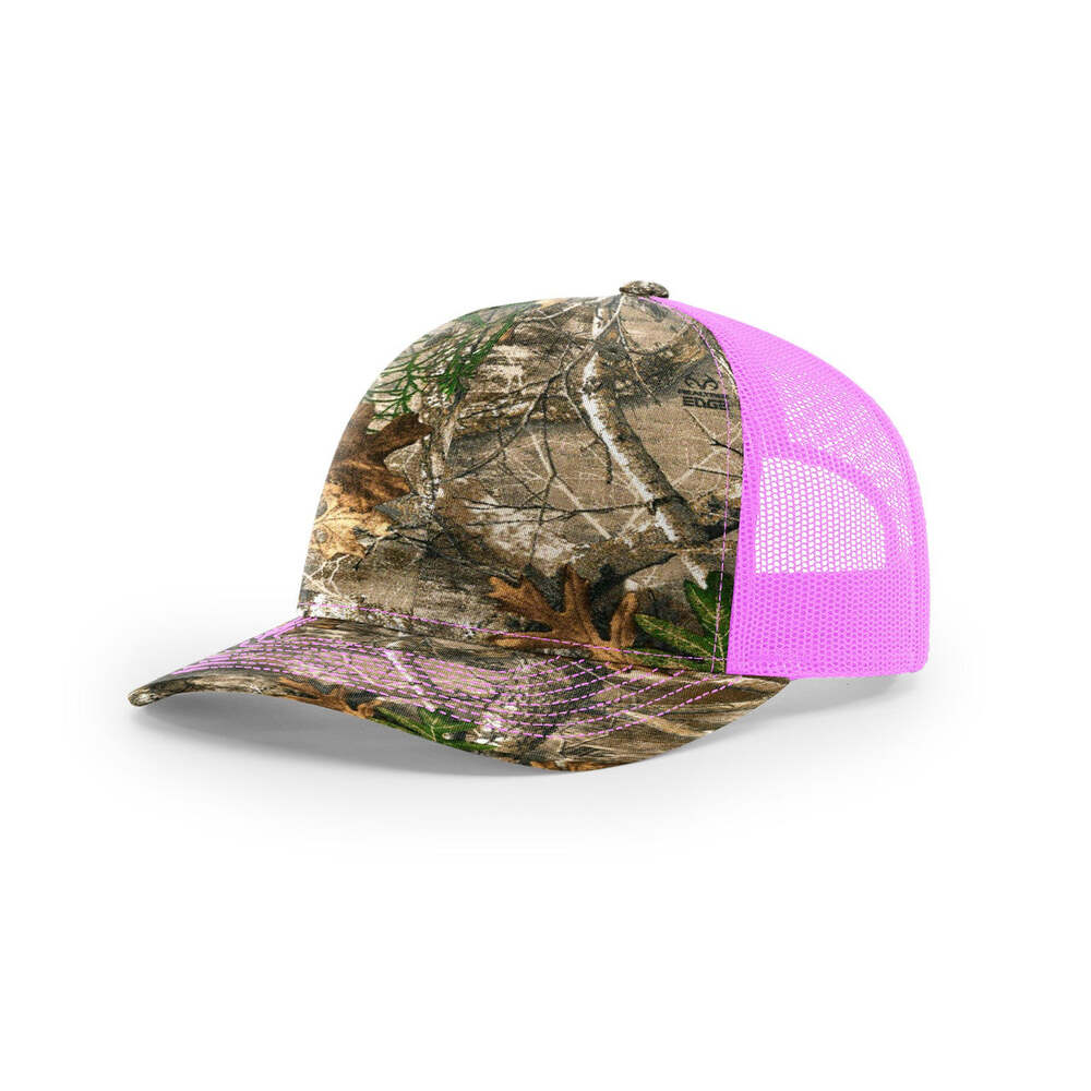 Richardson 112P Printed Classic Trucker Cap-Realtree Edge/Neon Pink