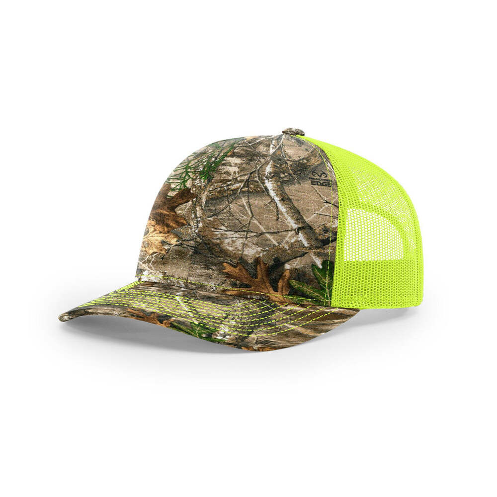 Richardson 112P Printed Classic Trucker Cap-Realtree Edge/Neon Yellow