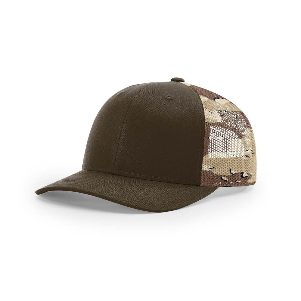 Richardson 112PM Classic Printed Mesh Trucker Hat-Desert Camo/Brown